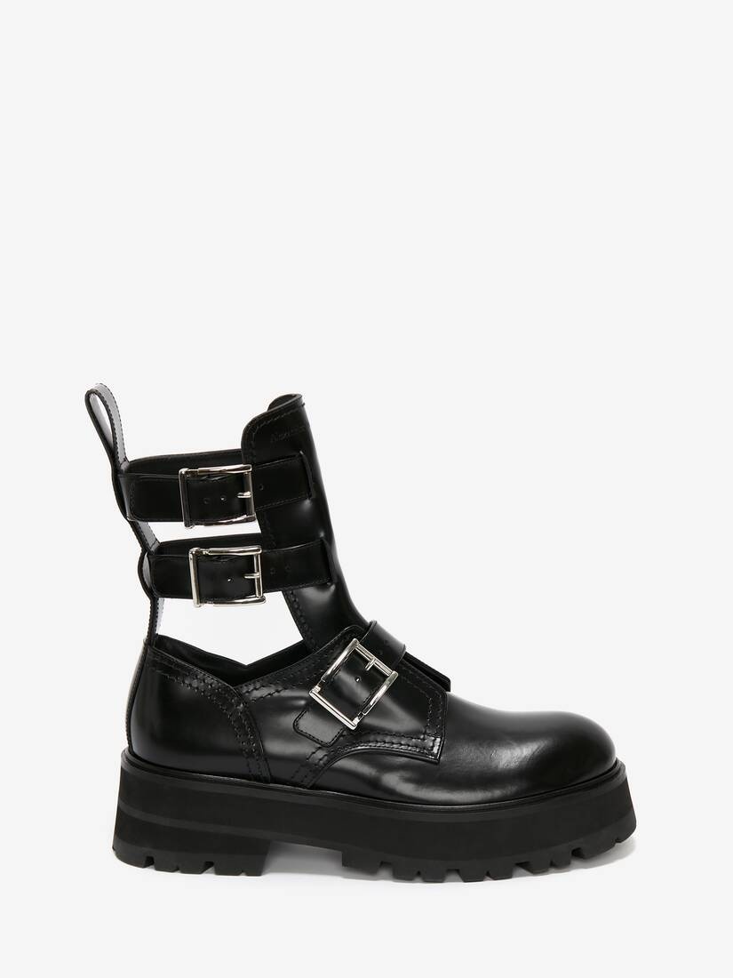 Rave Buckle Boot in Black/silver - 1