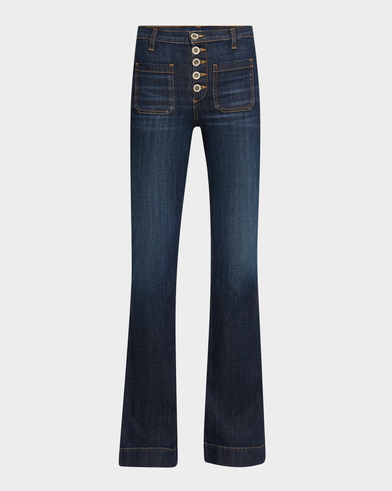 Cindy High-Rise Flare Stretch Denim Jeans 1
