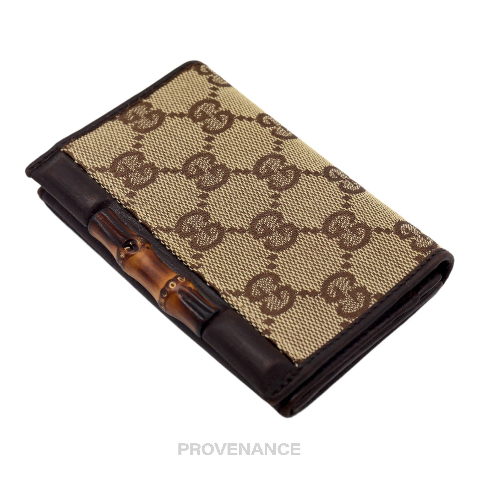 Gucci Bamboo Card Wallet - GG Canvas Brown - 4
