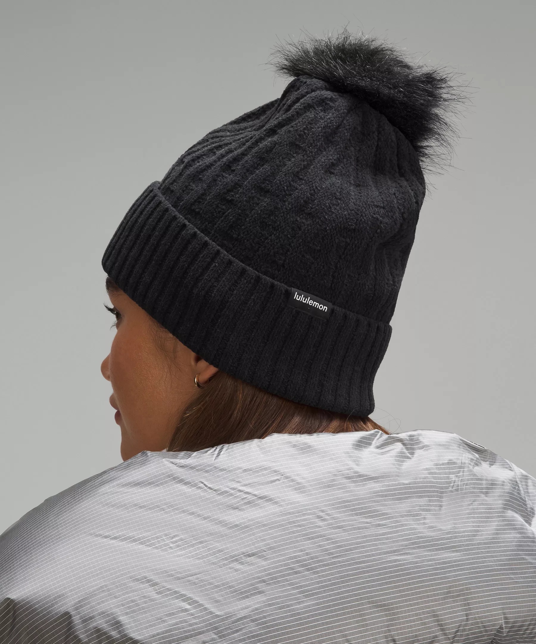 Women's Cable Knit Pom Beanie - 3
