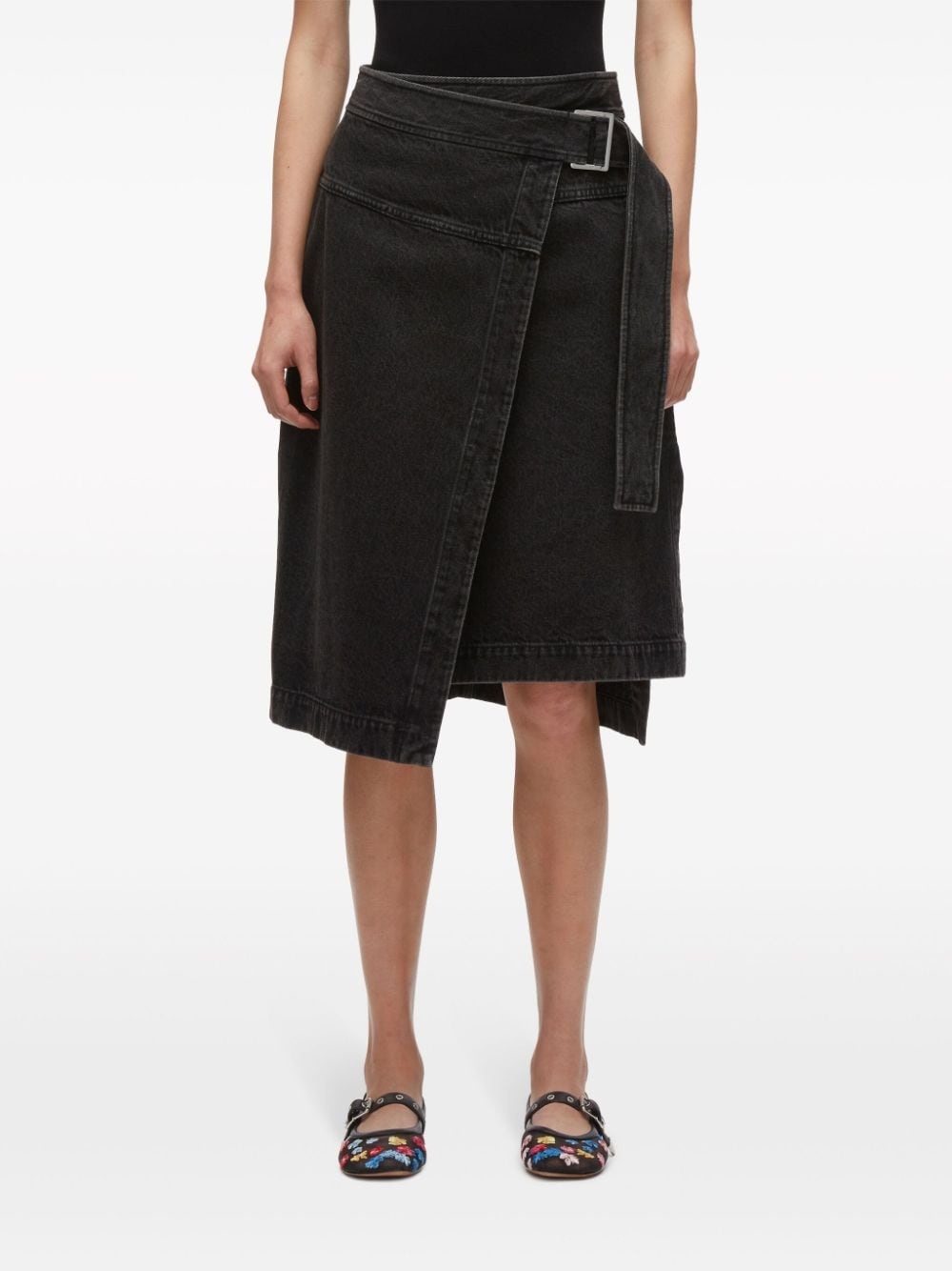 denim wrap skirt - 3