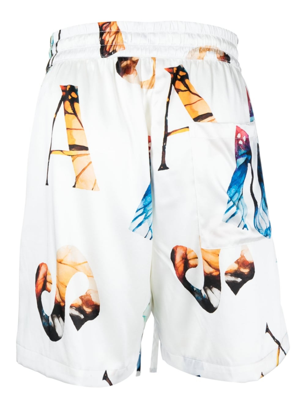 GRAPHIC-PRINT SILK SHORTS - 2