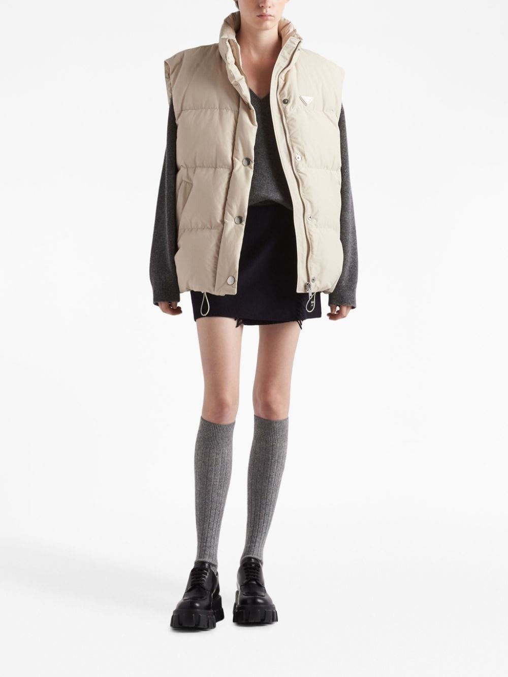 logo-plaque padded vest - 2