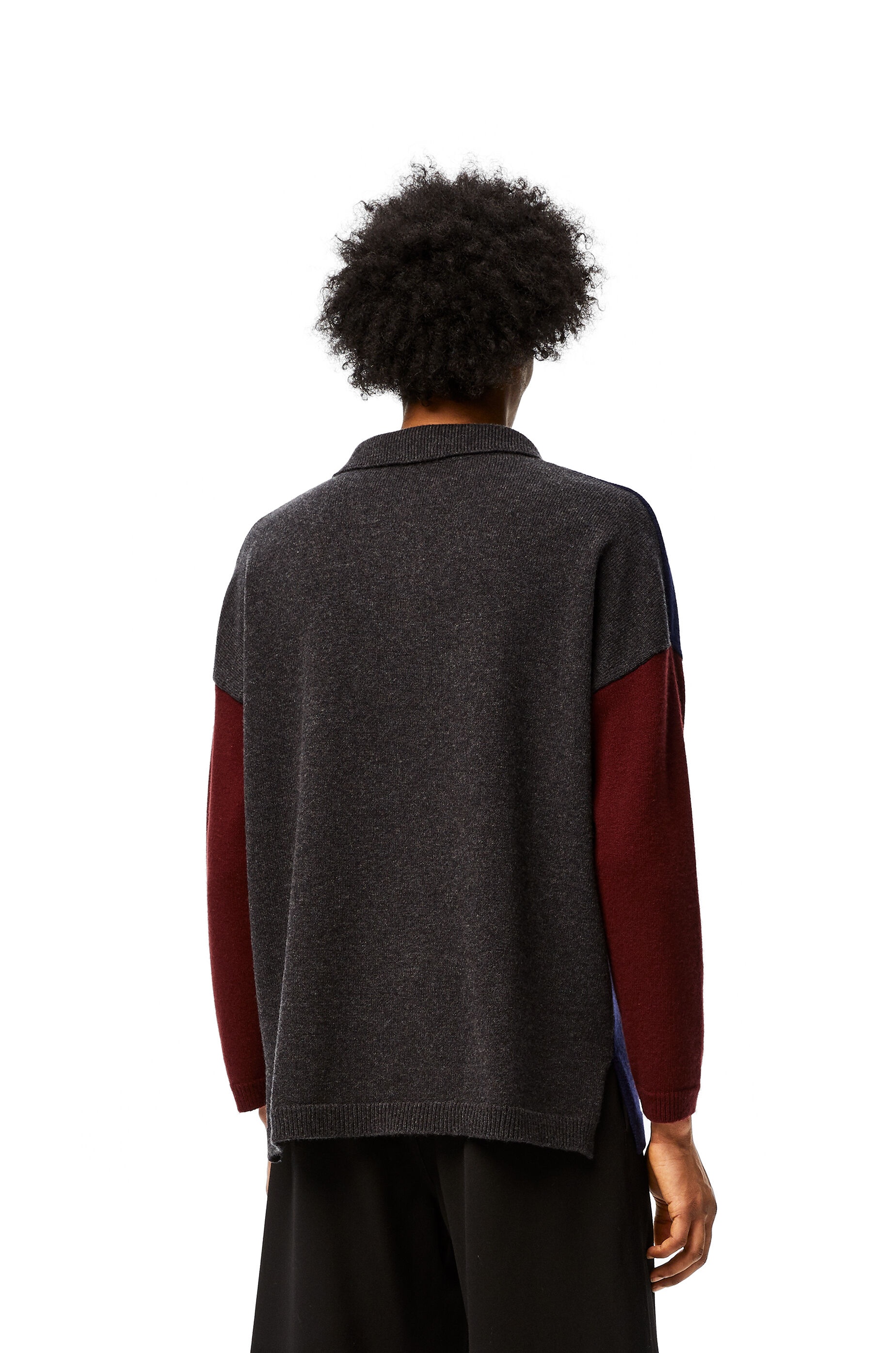 Polo collar oversize sweater in wool and cashmere - 4