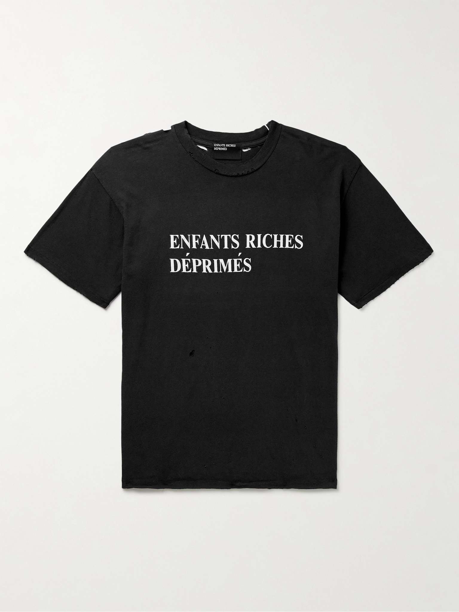 Enfants Riches Déprimés Distressed Logo-Printed Cotton-Jersey T 