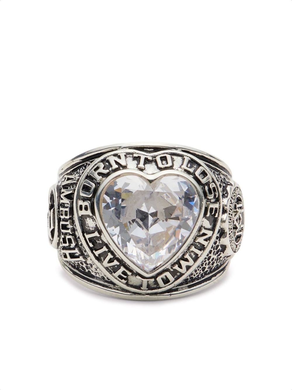 Heart engraved signet ring - 1