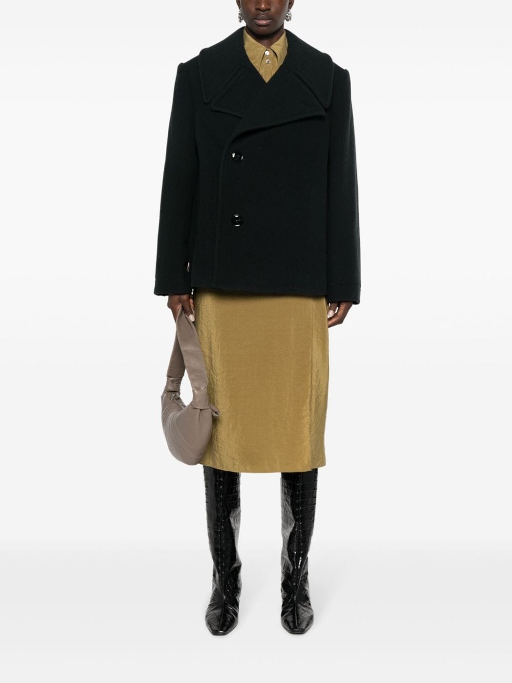 double-breasted wool coat - 2