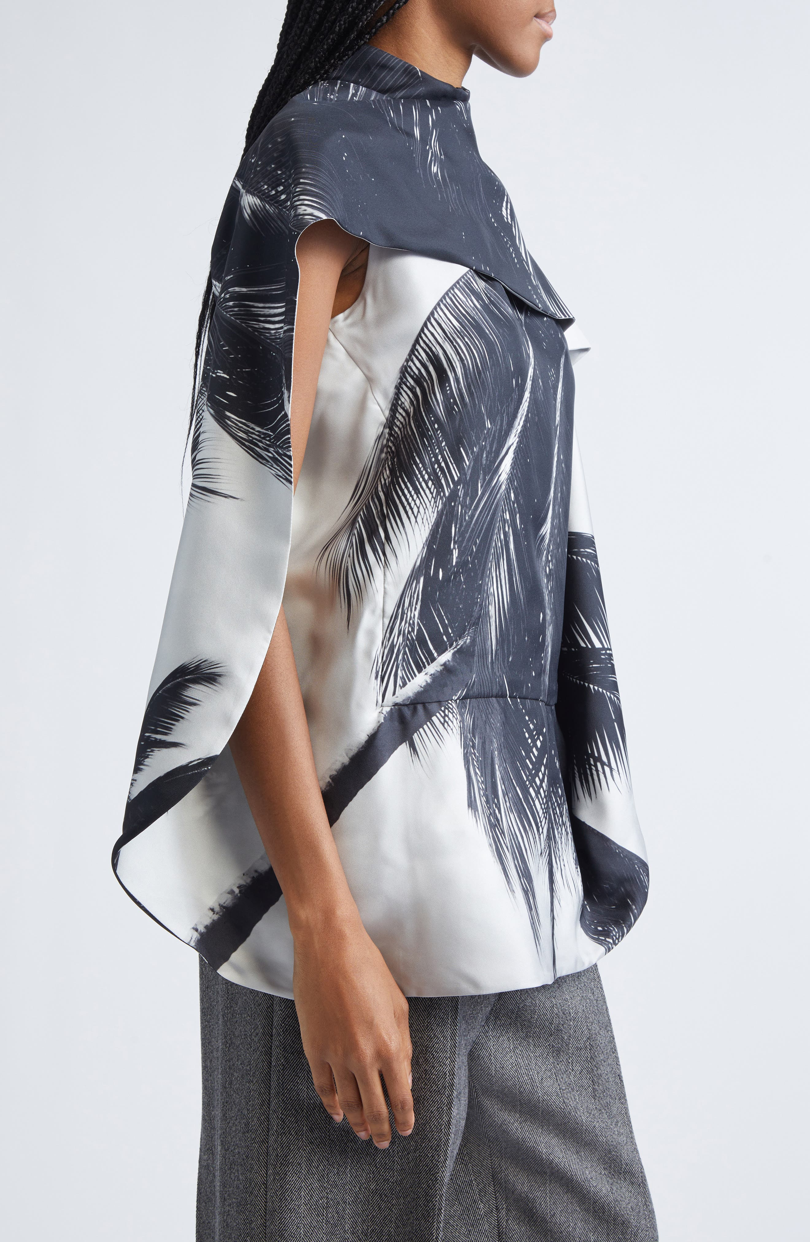 FERRAGAMO Trinidad Print Asymmetric Silk Twill Blouse in Gold Fox at Nordstrom - 4