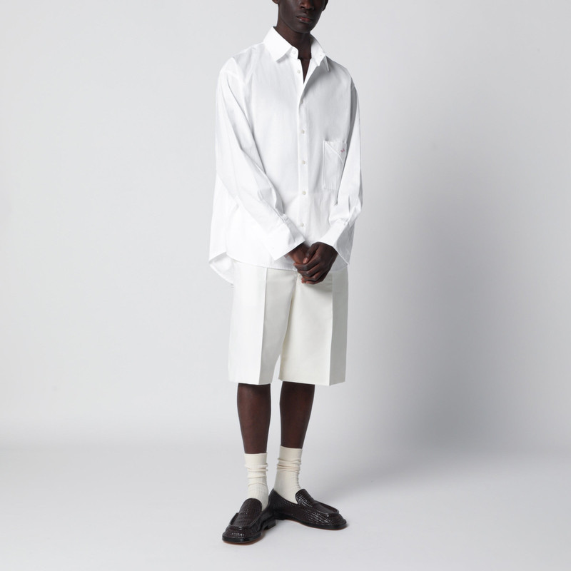 Bottega Veneta White silk-blend bermuda shorts by Bottega Veneta outlook