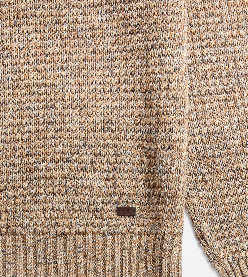 LINEN BLEND MOULINÉ PULLOVER - BEIGE 7