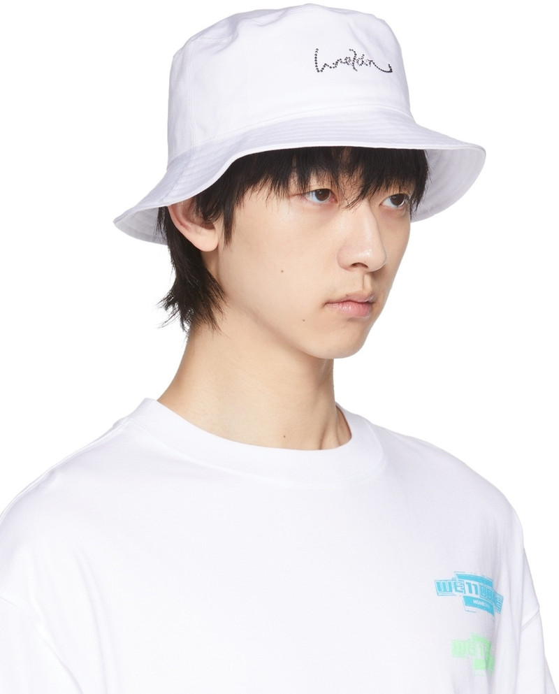 We11done White Hotfix Star Bucket Hat outlook