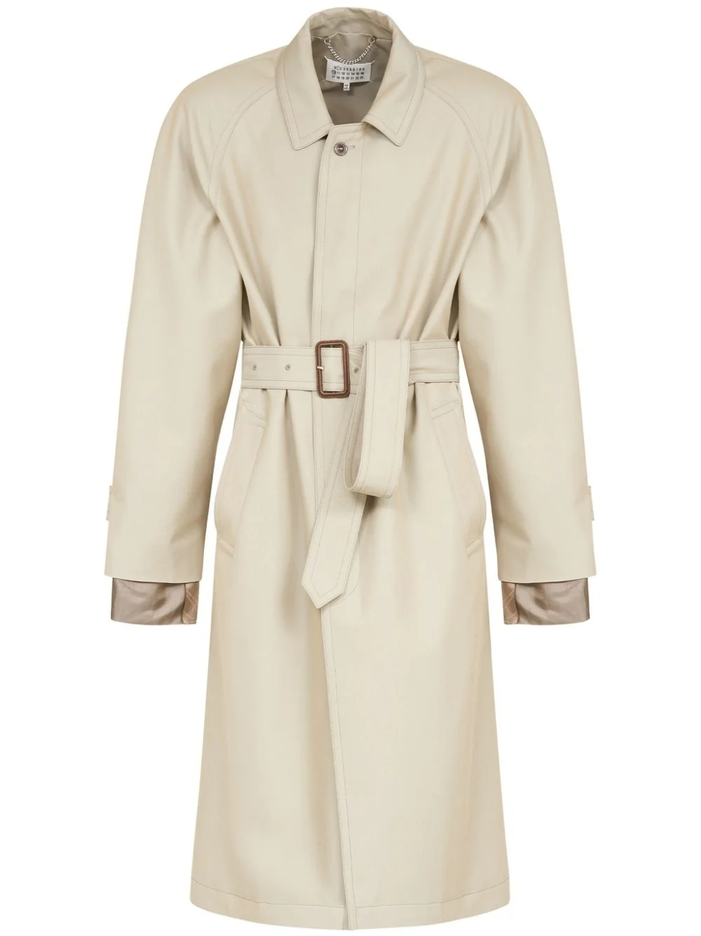 layered belted trench coat - 1