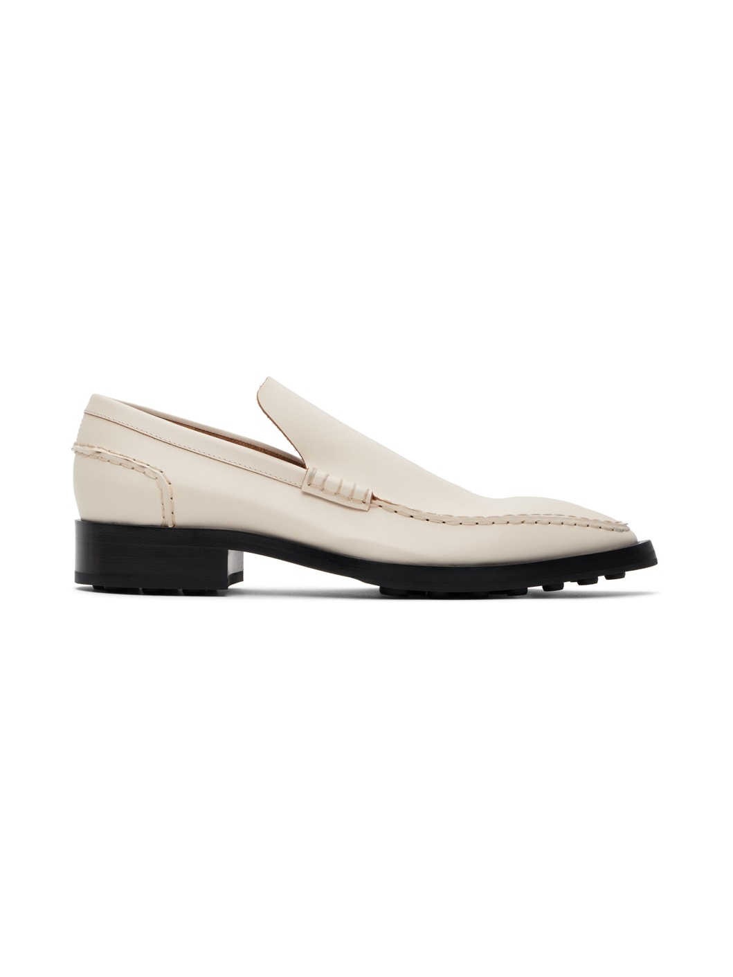 White Pointed Toe Loafers - 1