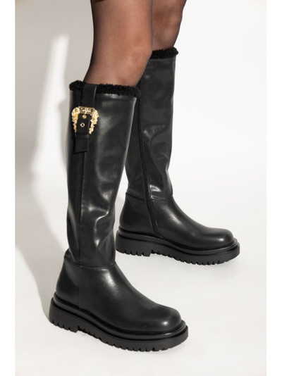 VERSACE JEANS COUTURE Drew baroque buckle knee-high boots outlook