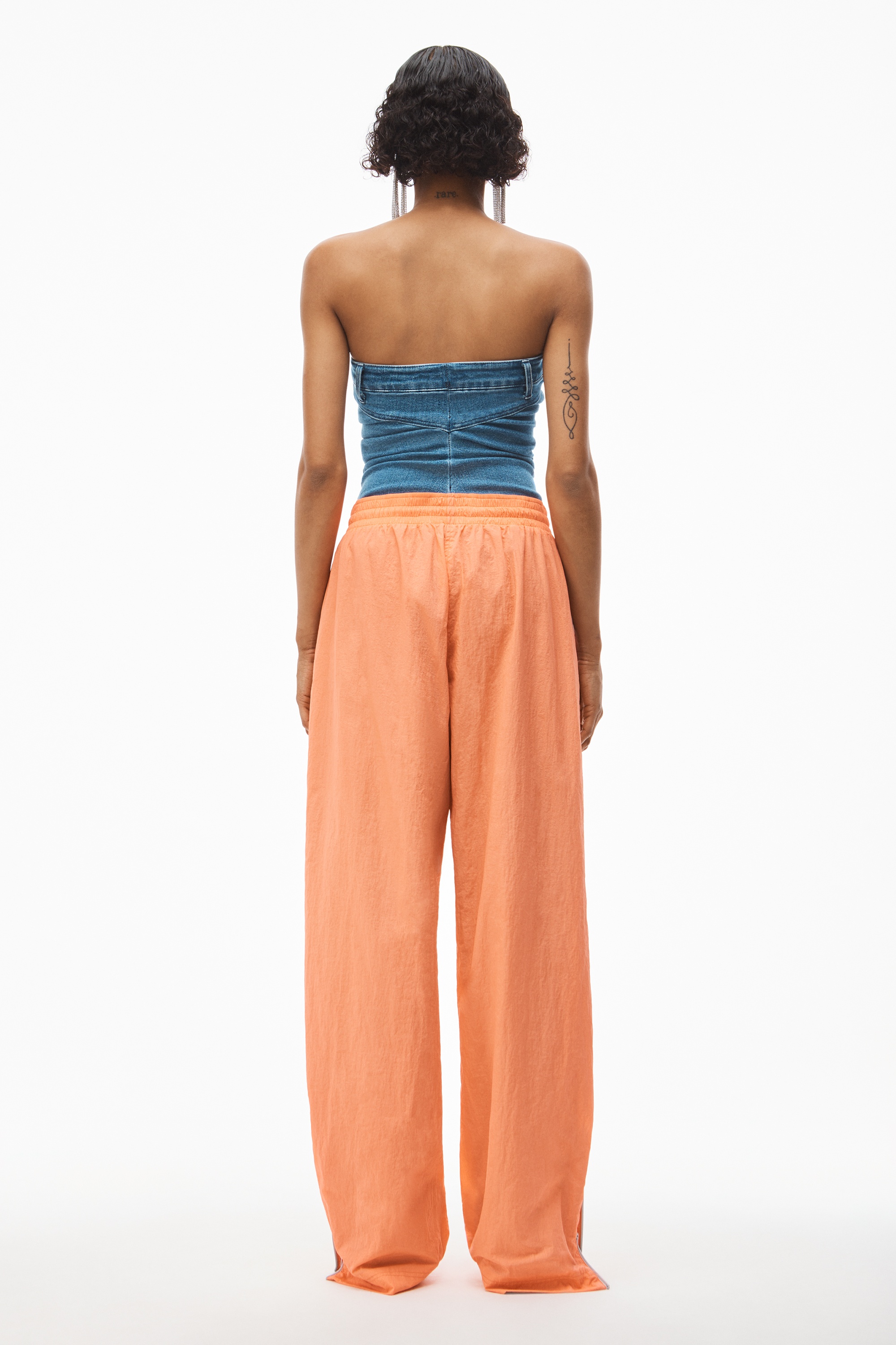 TRACK PANT IN HEAVY WASHED NYLON - 5