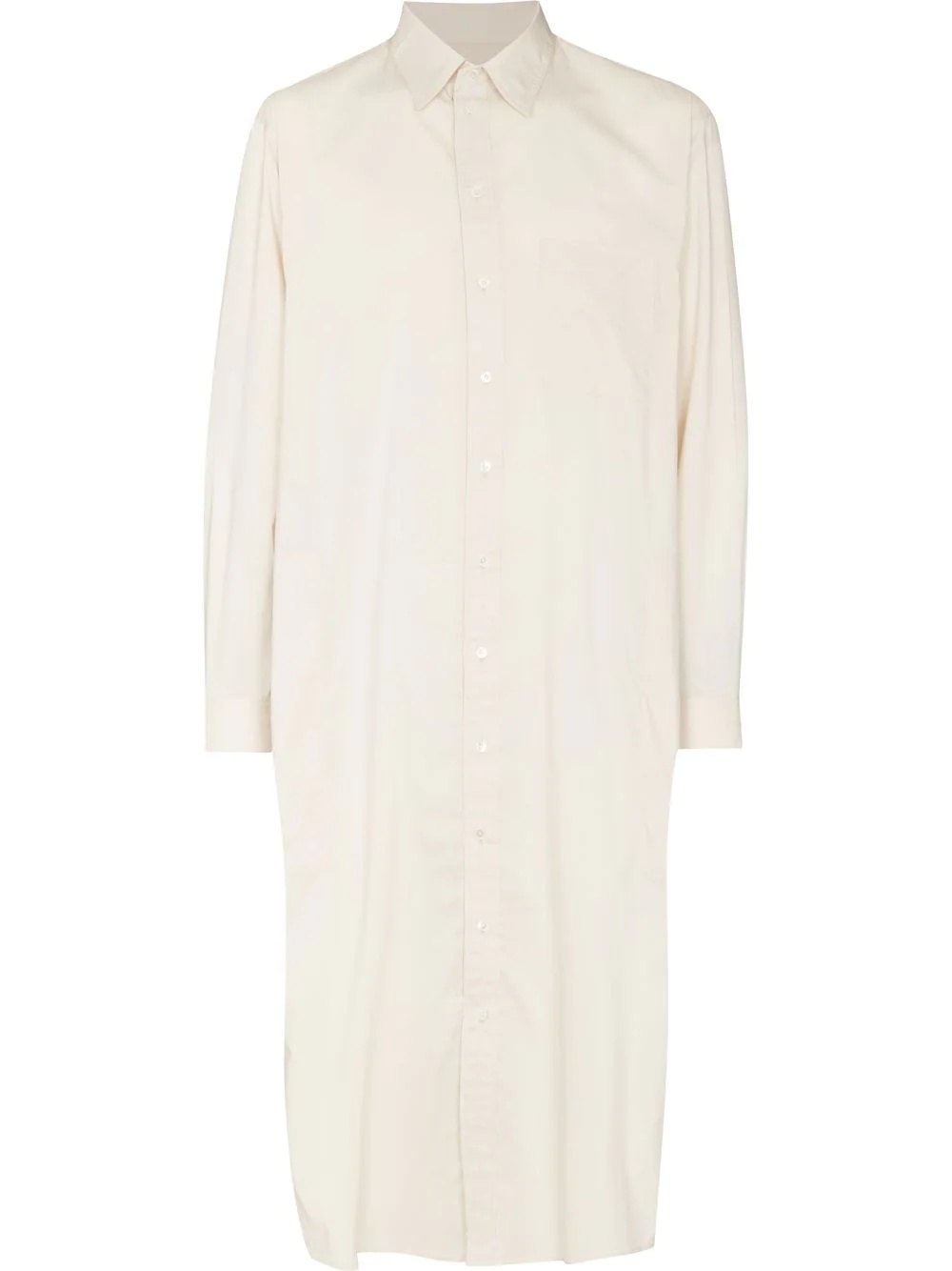 button-fastening long-length shirt - 1