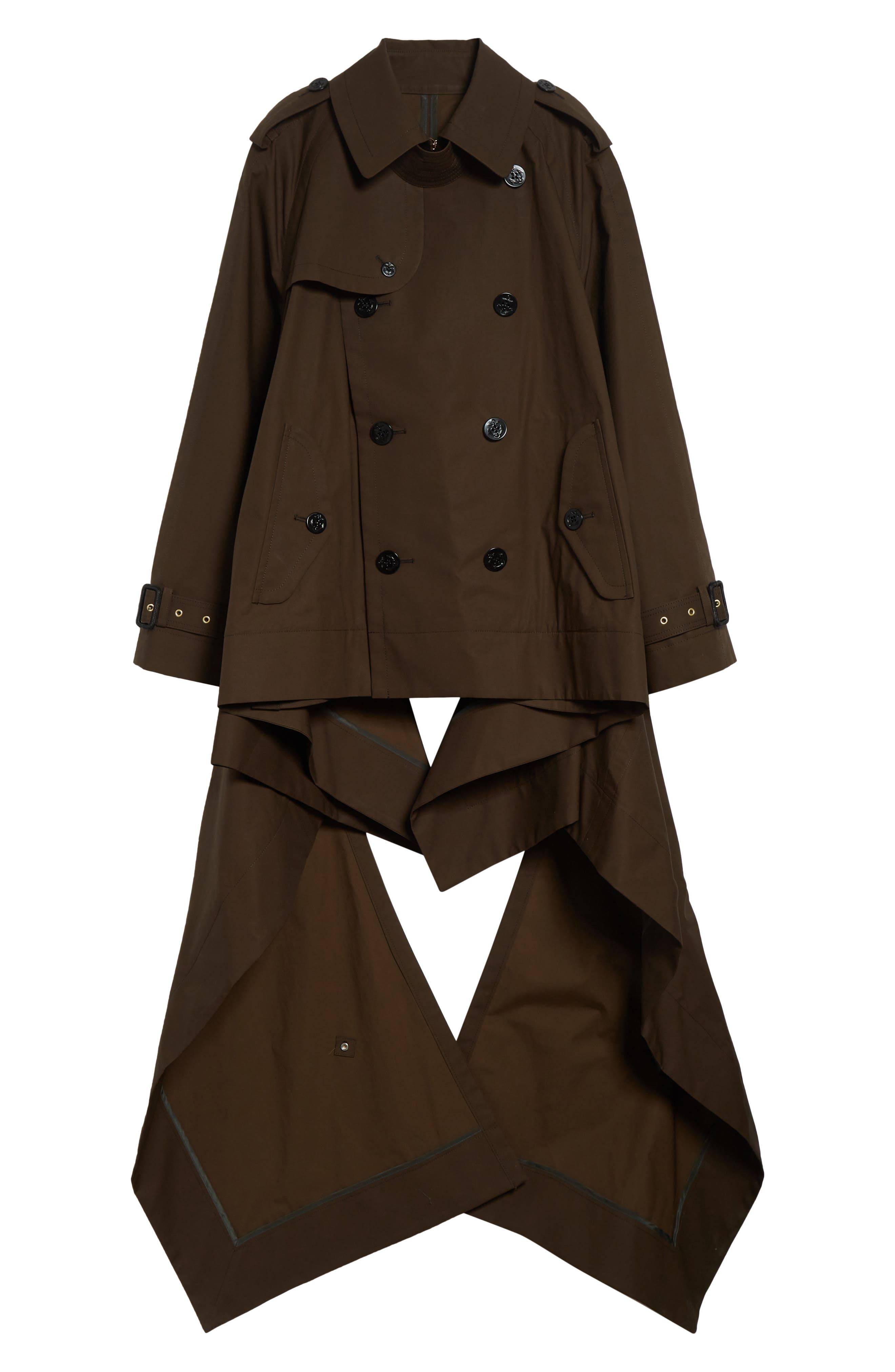 Sacai Cascade Panel Trench Coat in Brown at Nordstrom - 8