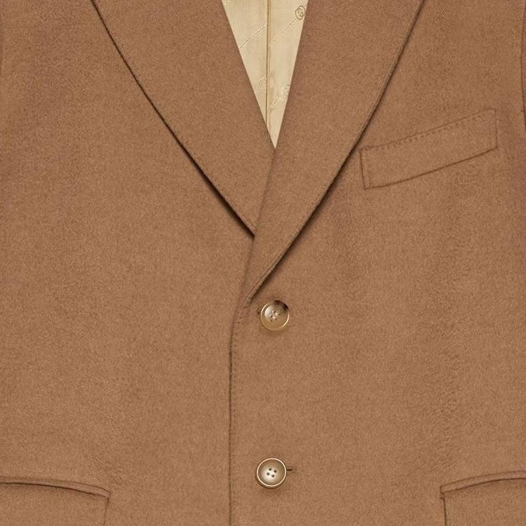 Gucci Camelhair Coat With Gucci Cities Label 'Light Brown' 753089-ZAHGS-2250 - 6