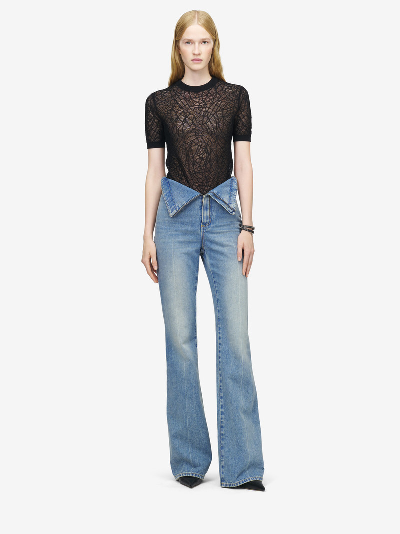 Alexander McQueen Fold Over Waist Jeans outlook
