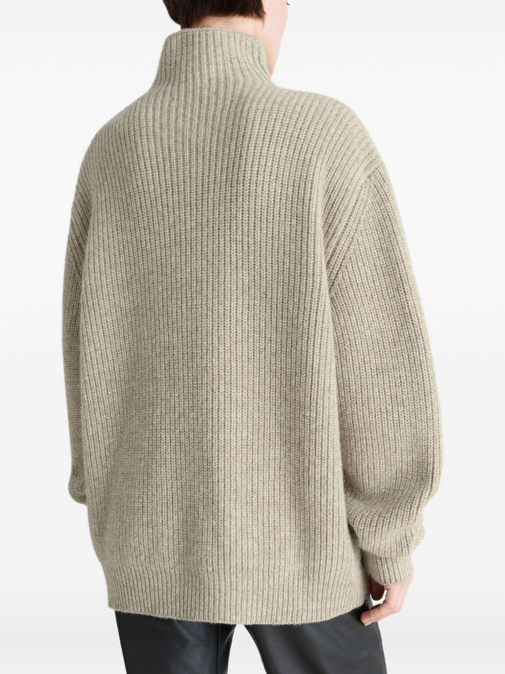 high-neck ribbed sweater - 5