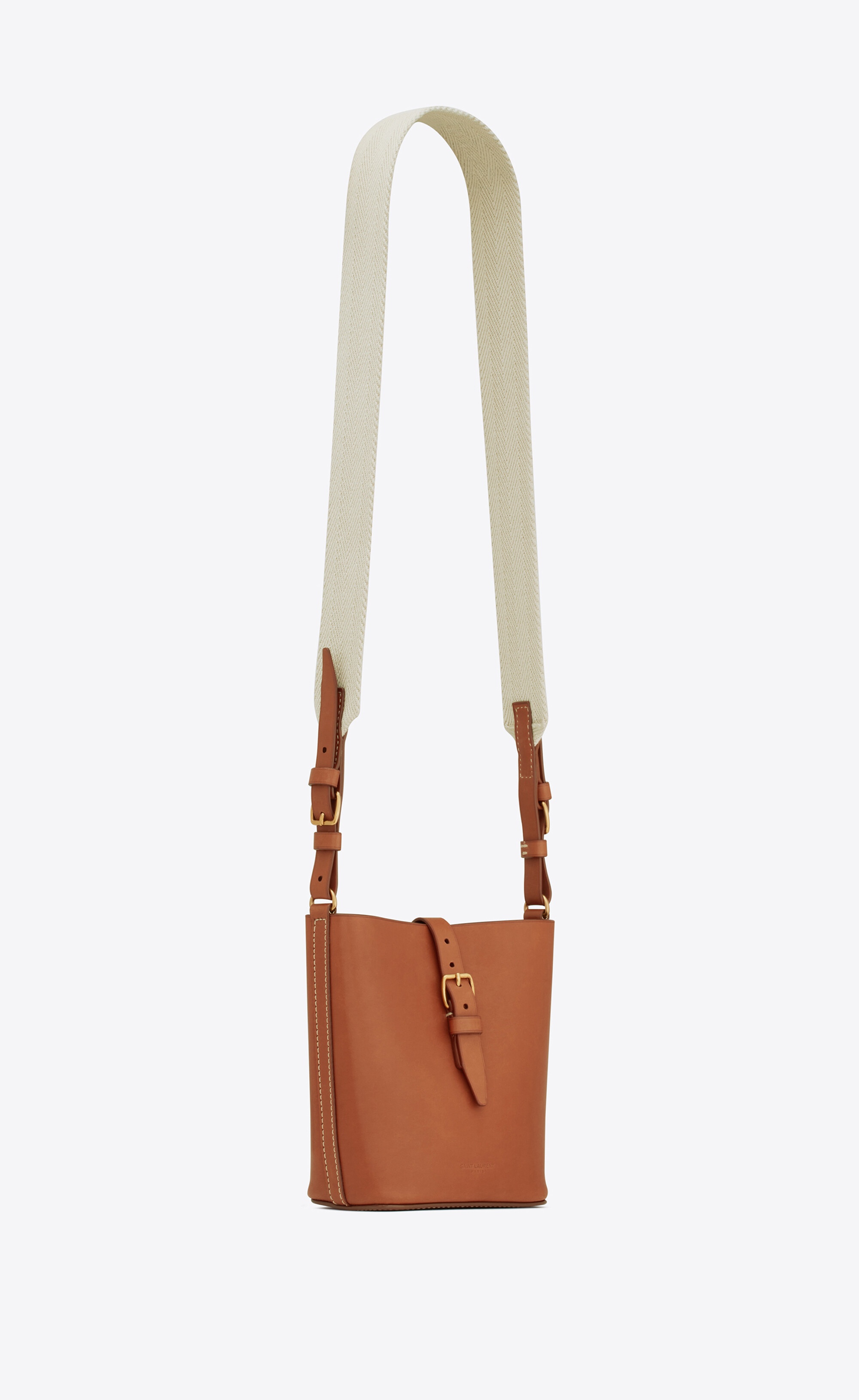 mini bucket bag in vegetable-tanned leather - 4