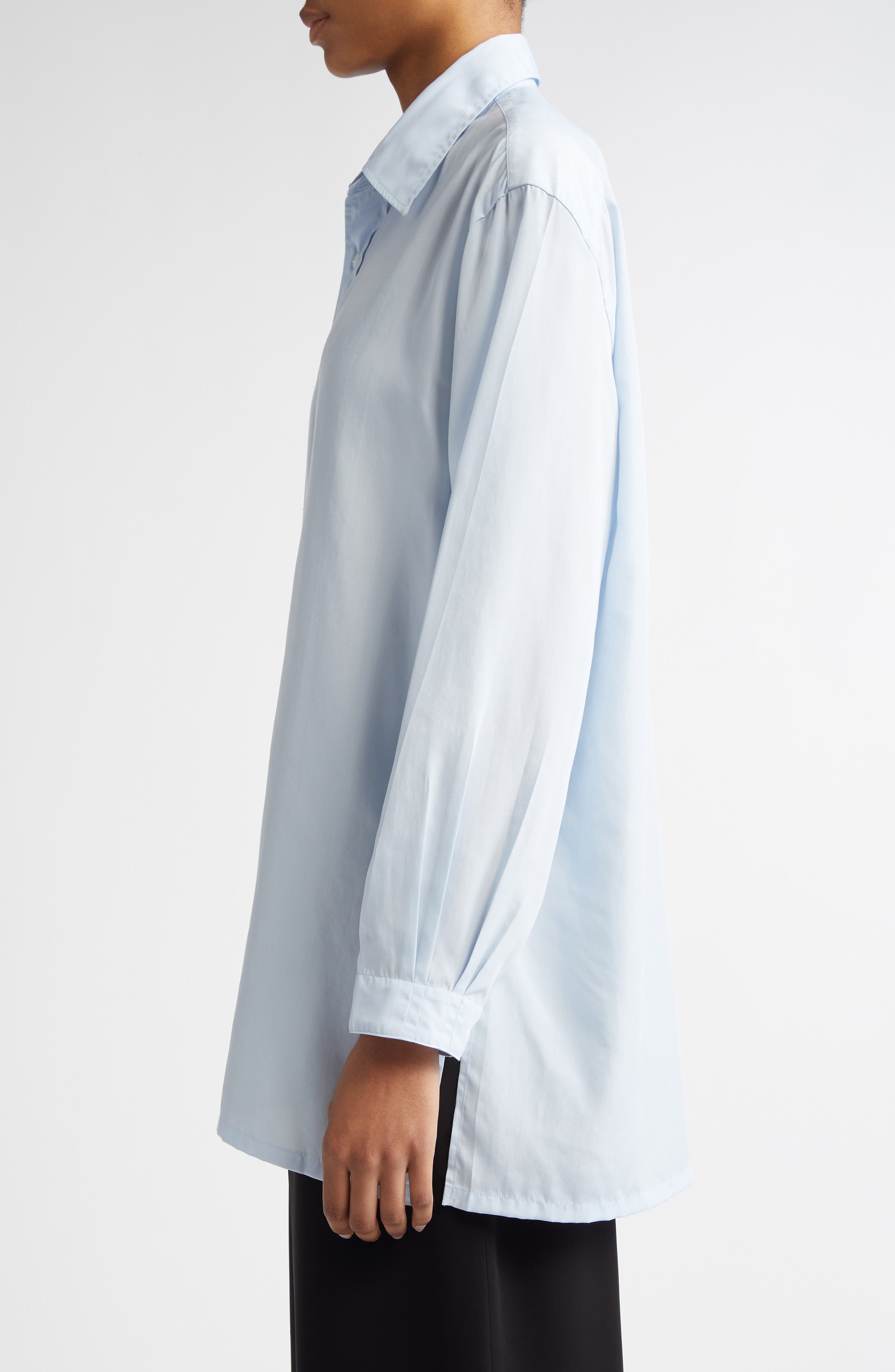 SETCHU Origami Side Slit Button-Up Shirt in Light Blue at Nordstrom - 5