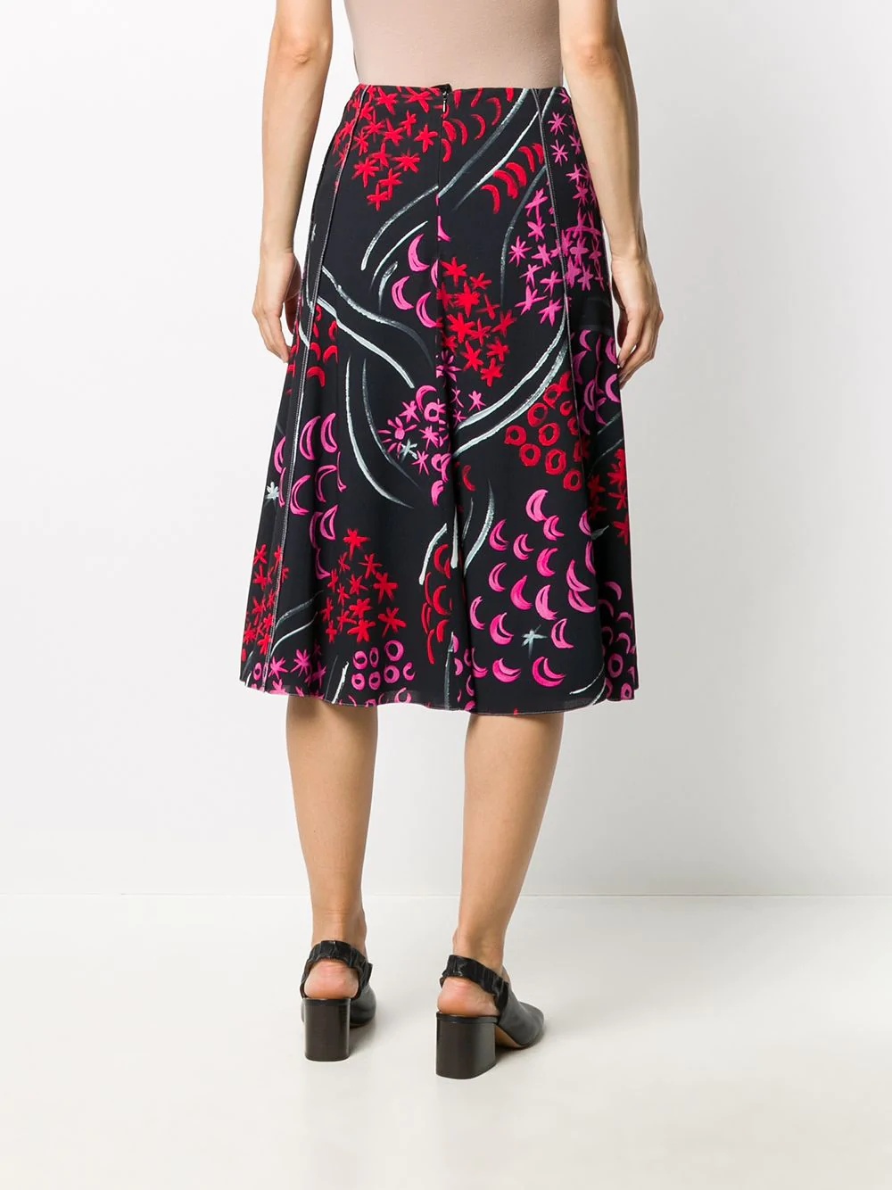 abstract print midi skirt - 4