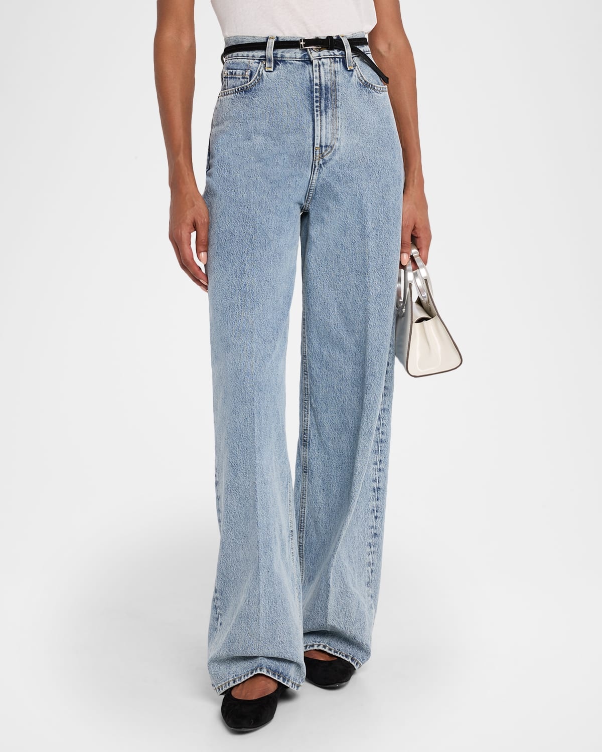 Wide-Leg Denim Pants - 4