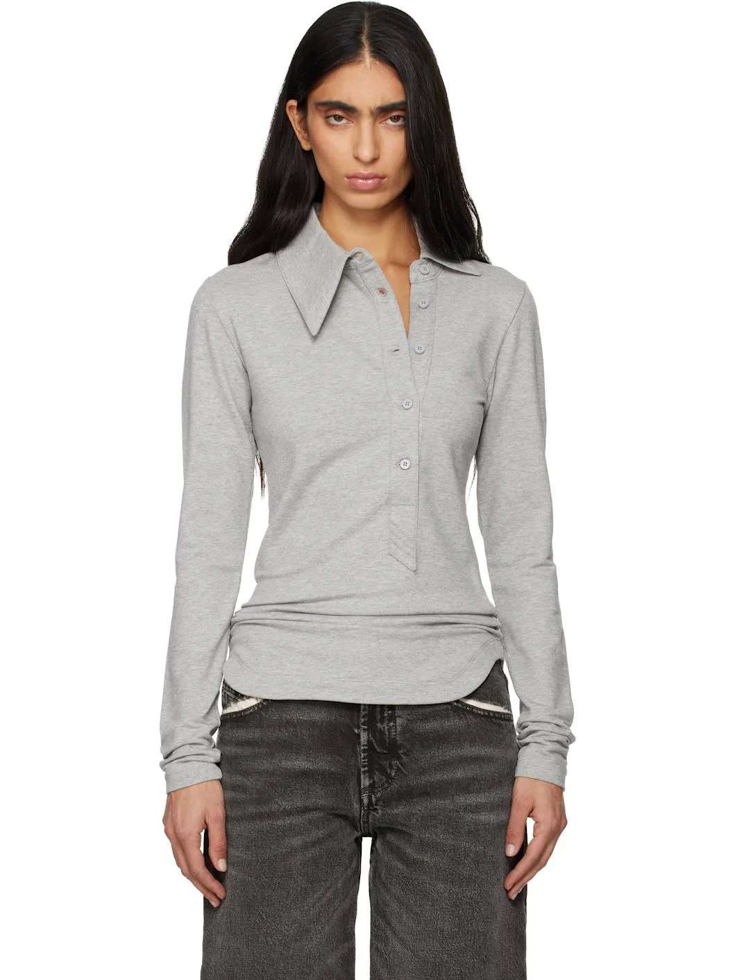 Grey Light American Fleece Polo - 1