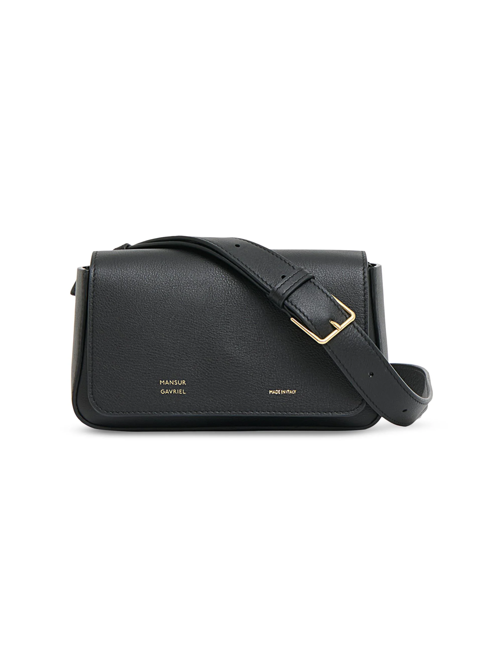 Women's Box Sling Leather Crossbody Bag - Black - 1
