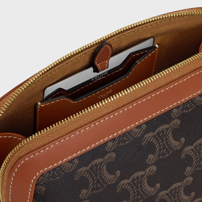 COSMETIC LIPSTICK POUCH IN TRIOMPHE CANVAS AND CALFSKIN 6