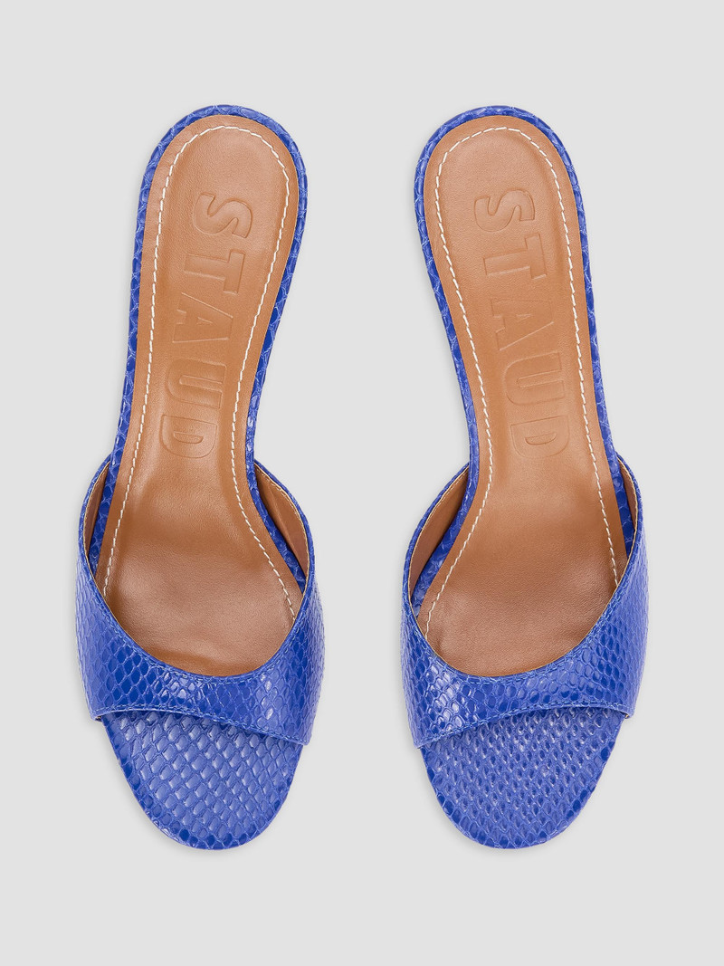 Women's Brigitte 60MM Snakeskin-Embossed Leather Mules - Cobalt 3