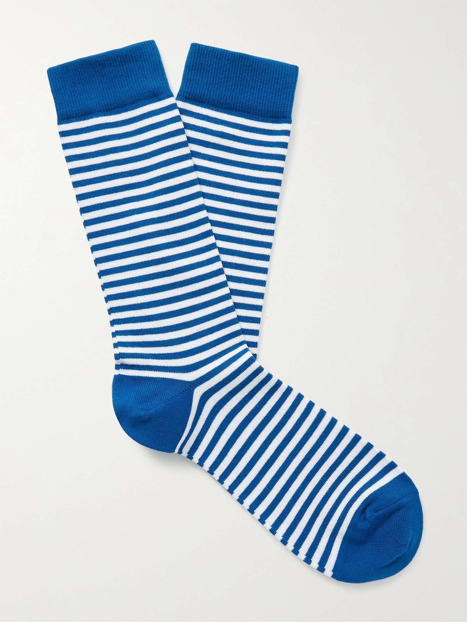 Striped Stretch Cotton-Blend Socks - 1