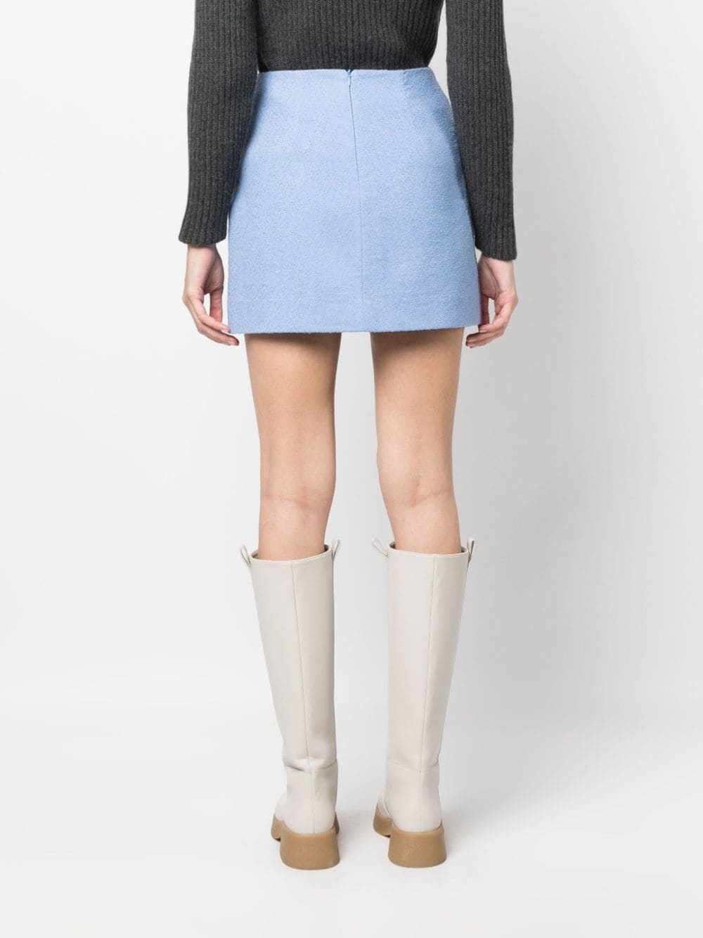 linen-blend miniskirt - 4