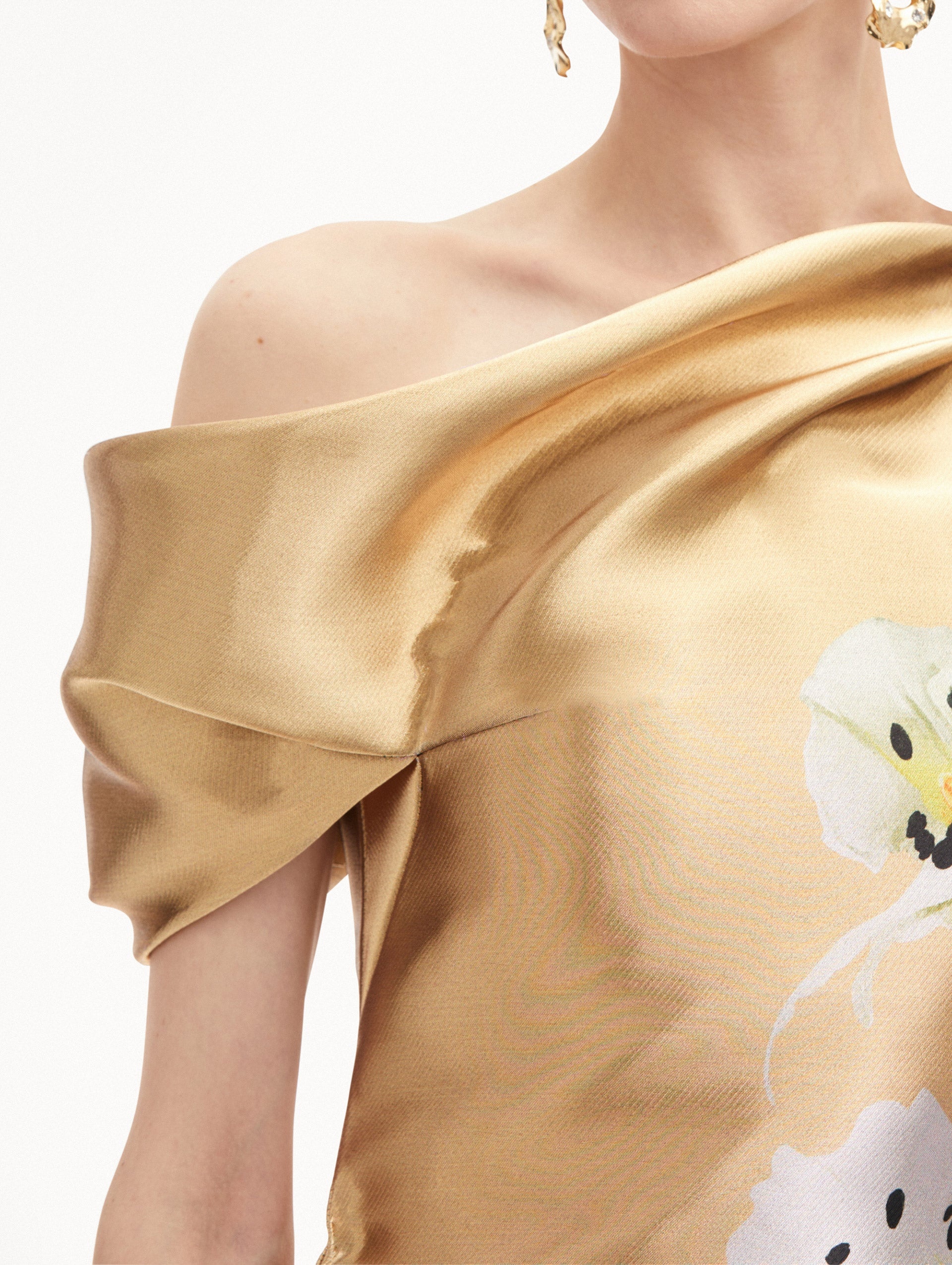 ORCHID GOLD METAL ORGANZA GOWN - 5