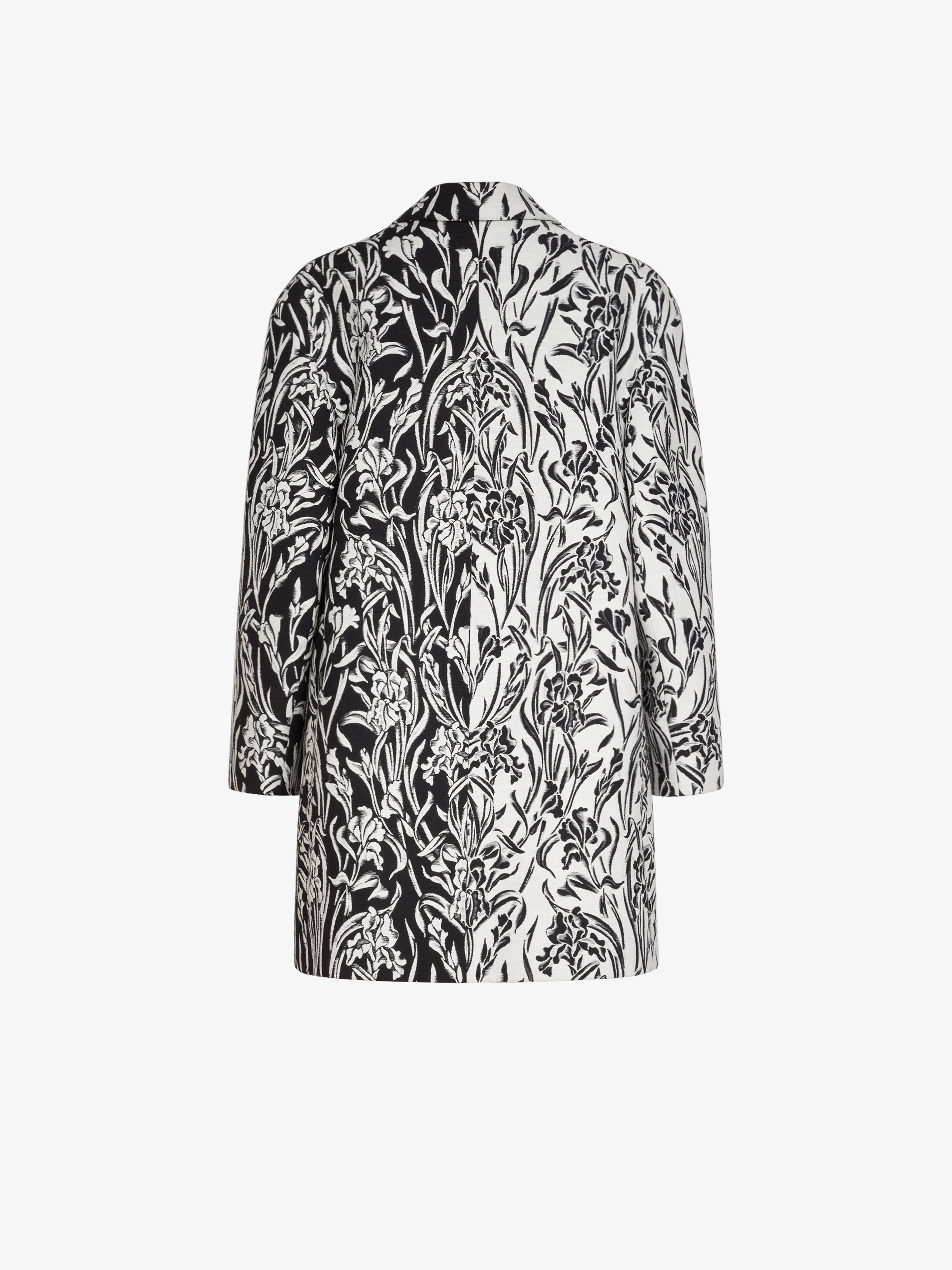 Two tone coat in floral jacquard - 4