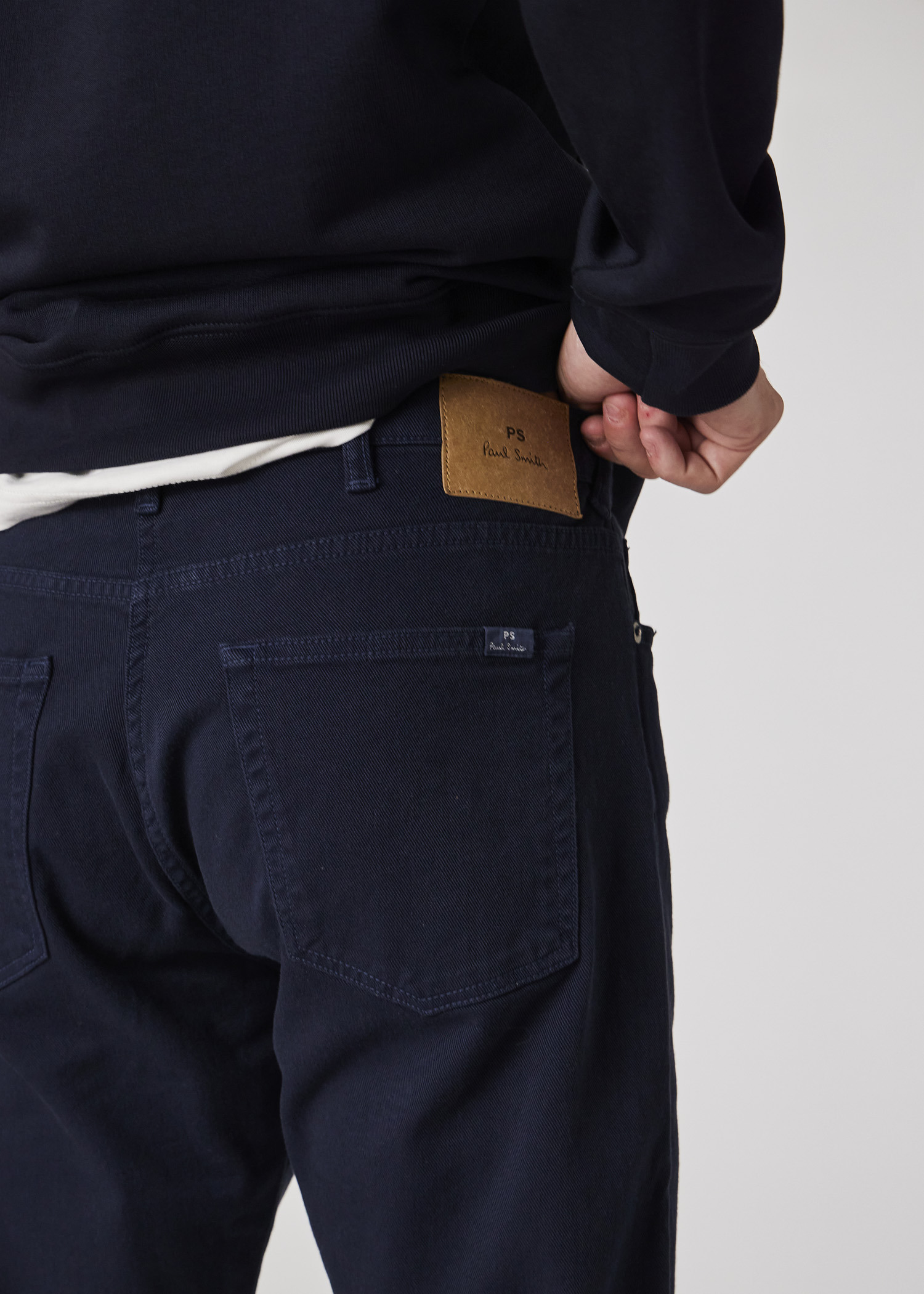 Tapered-Fit Garment Dyed Navy Jeans - 3