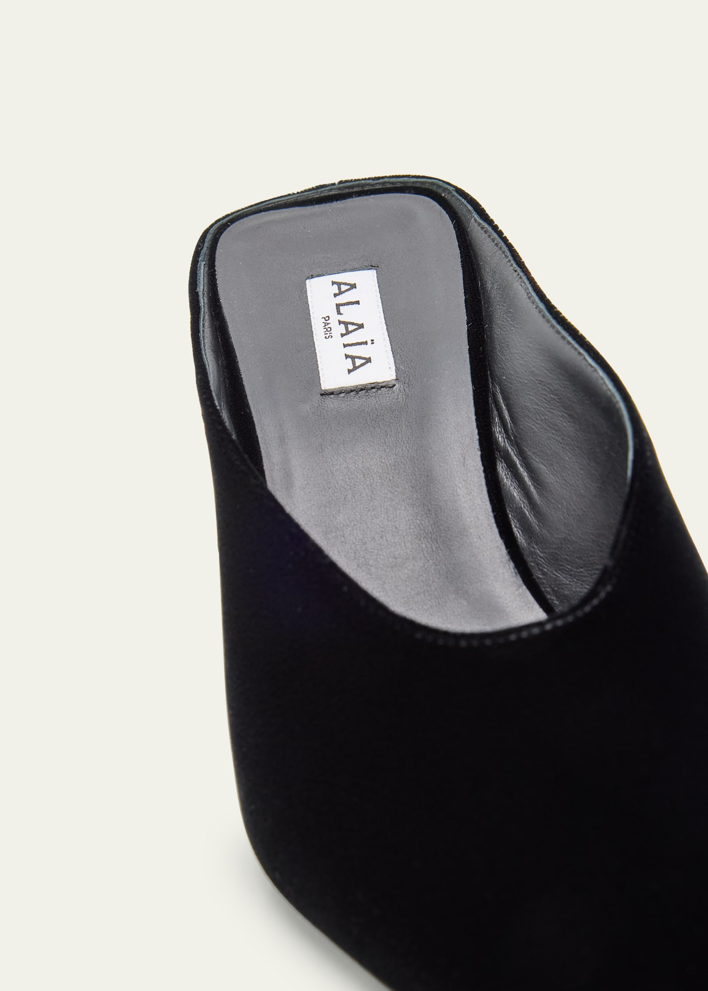 Cube Velvet Wedge Mules - 4