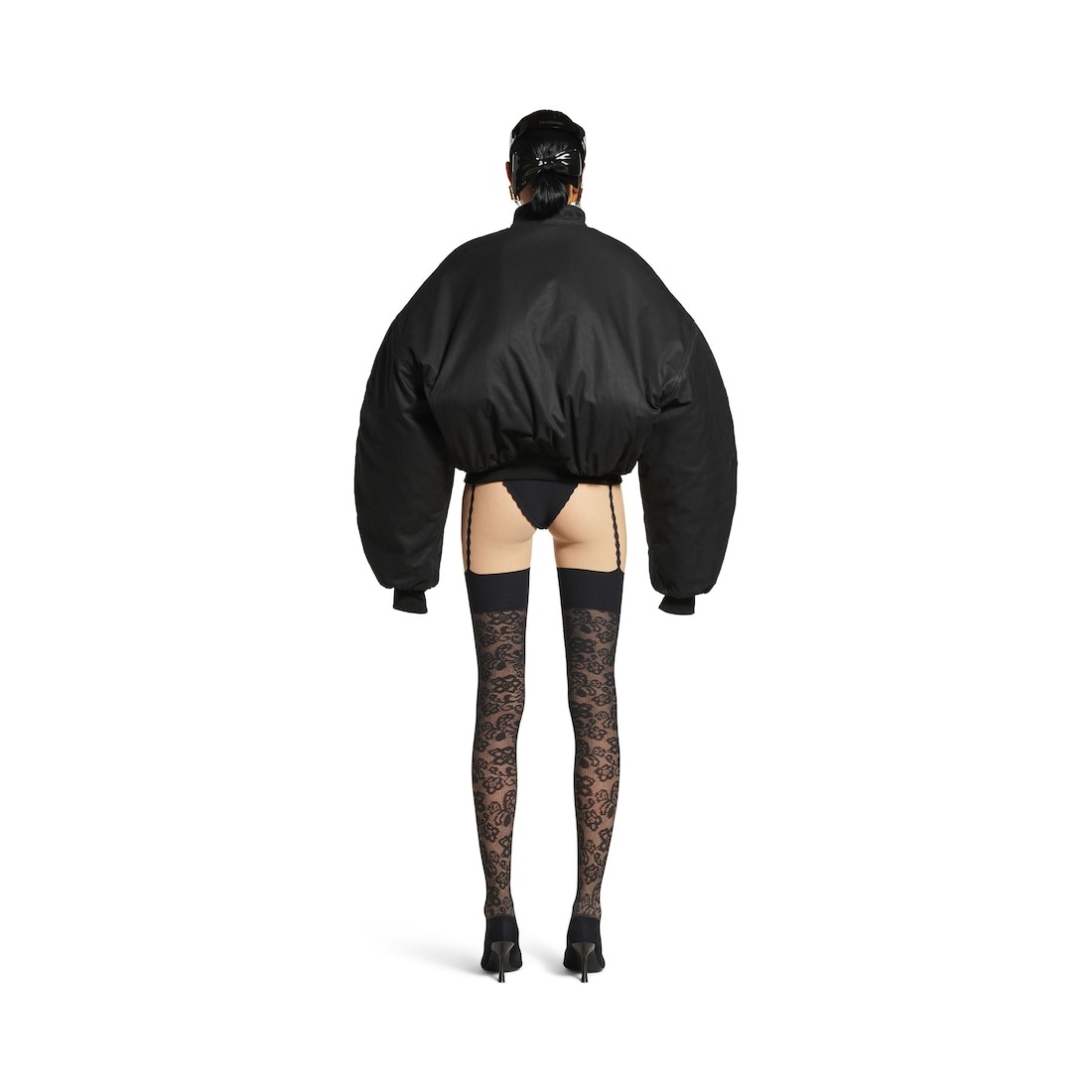 Round Harrington Jacket in Black - 6