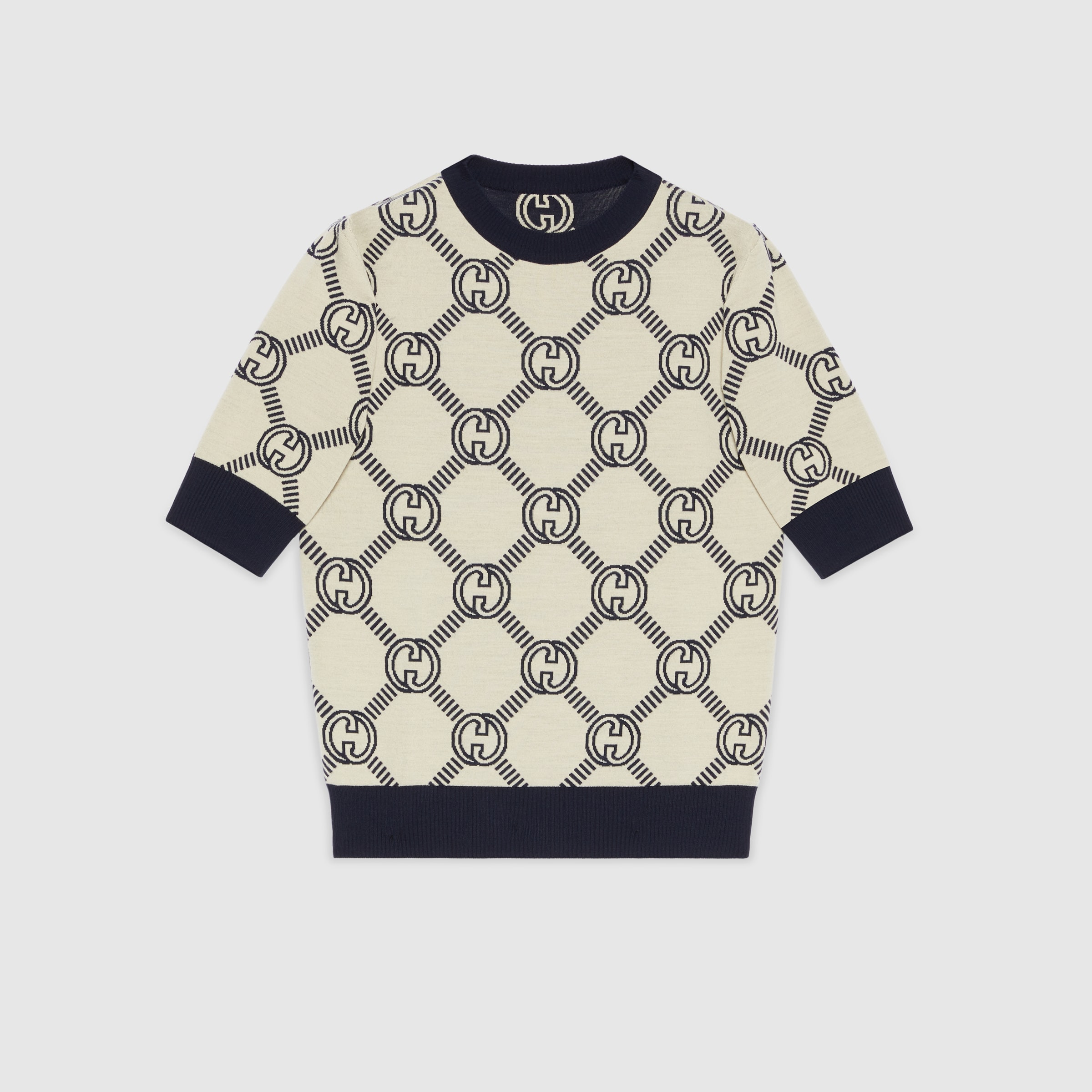 Reversible GG wool jacquard top - 11