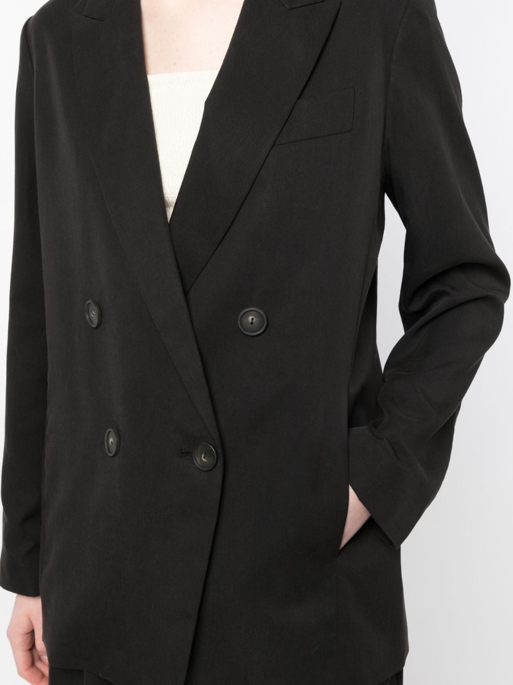 double-breasted lyocell-blend blazer - 5