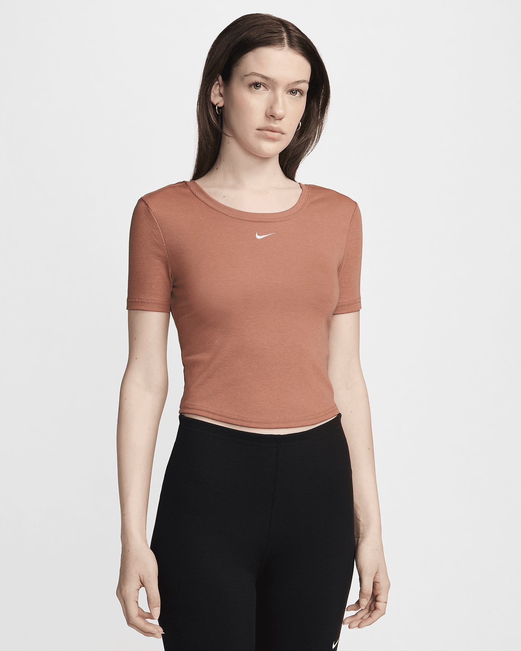 Nike Sportswear Chill Knit Women's Tight Scoop-Back Short-Sleeve Mini-Rib Top - 1