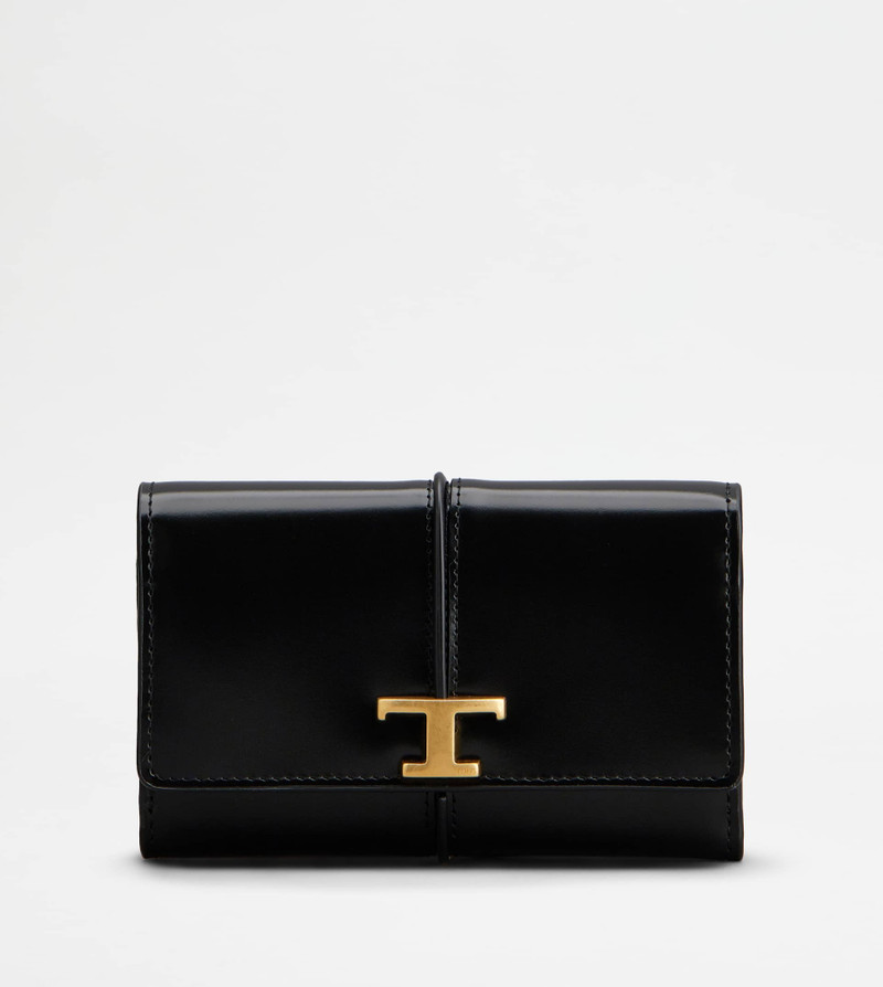 T TIMELESS WALLET IN LEATHER - BLACK 1