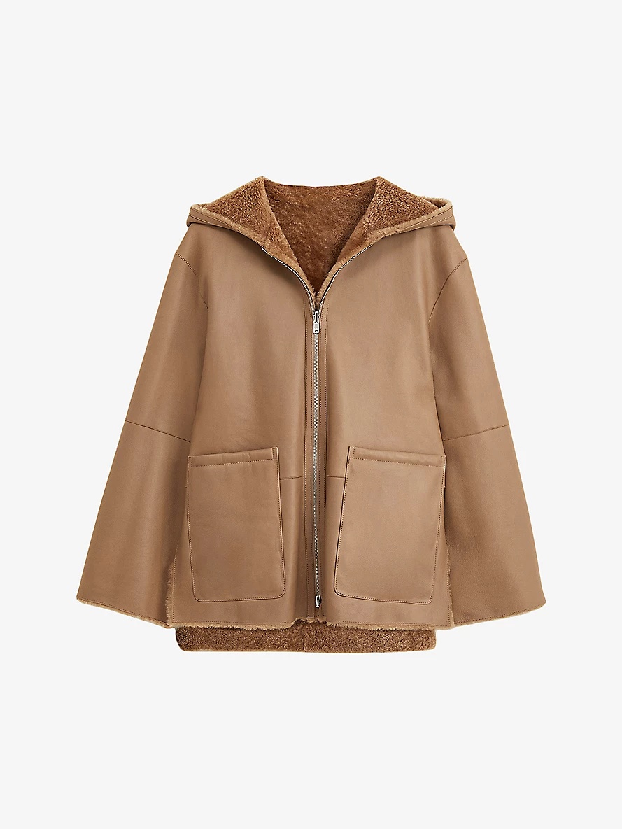 Cosser relaxed-fit reversible shearling and suede coat - 1