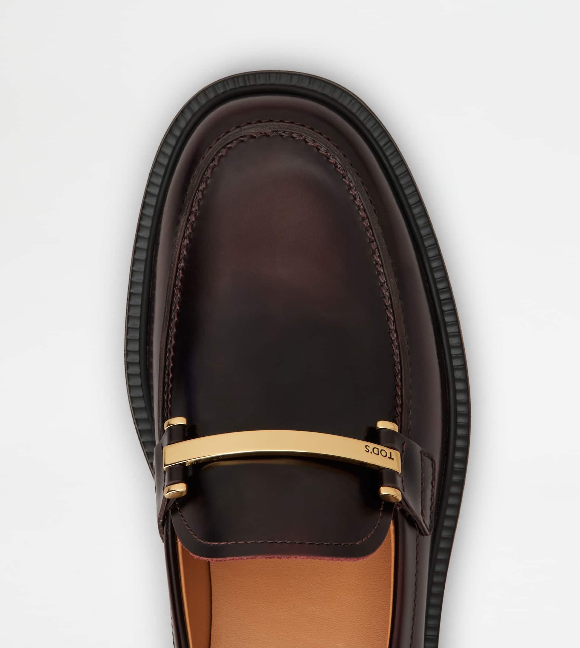 LOAFERS IN LEATHER - BURGUNDY - 5