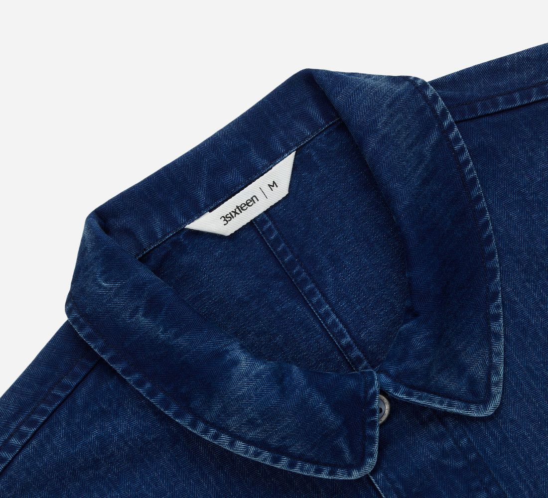French Work Jacket - Indigo HBT - 3