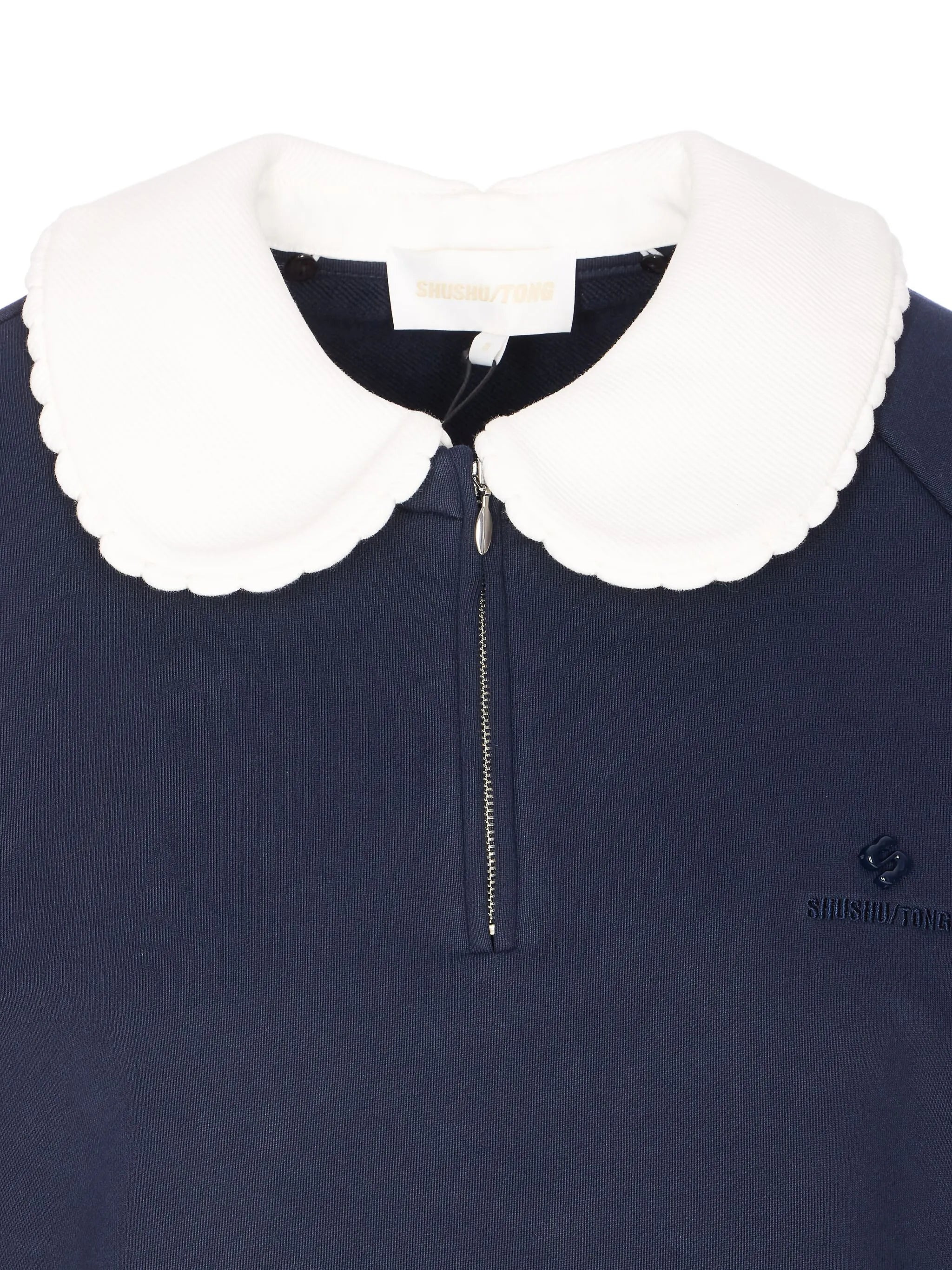 Shushu/tong Doll Collar Embroidered Sweatshirt - 2