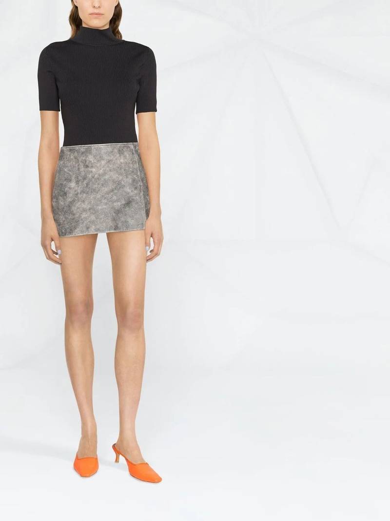 Off-White logo-trim ribbed T-shirt outlook