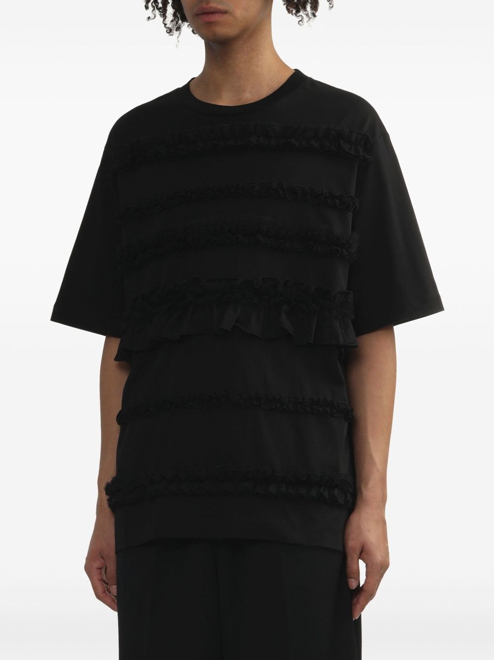 ruffle-detailing T-shirt - 3