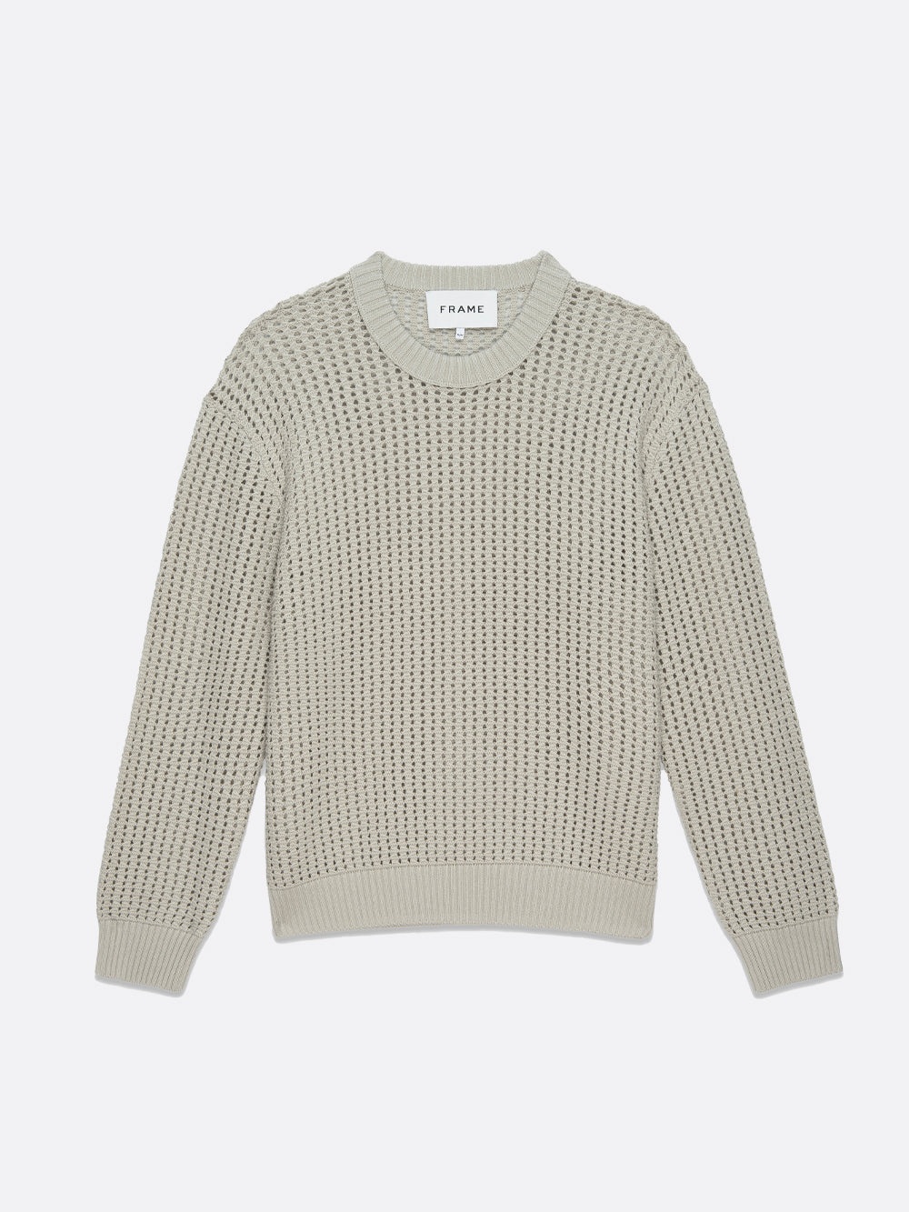 Cotton Blend Crewneck Sweater in Mineral Grey - 1
